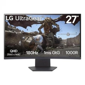 LG 27GS60QC 27” UltraGear™ QHD, 1ms (GtG), 180Hz curved gaming monitor